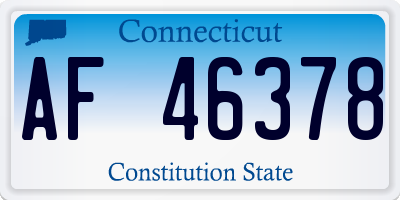 CT license plate AF46378