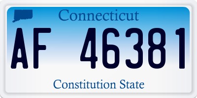 CT license plate AF46381
