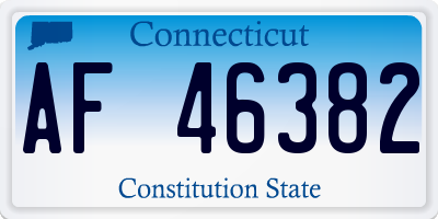 CT license plate AF46382