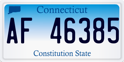 CT license plate AF46385