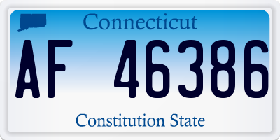 CT license plate AF46386