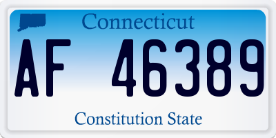 CT license plate AF46389