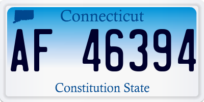 CT license plate AF46394