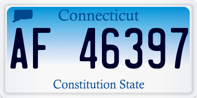 CT license plate AF46397