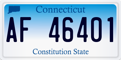 CT license plate AF46401