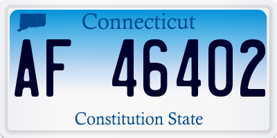 CT license plate AF46402