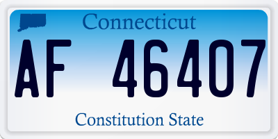 CT license plate AF46407