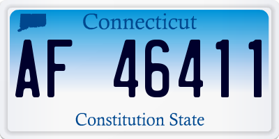 CT license plate AF46411