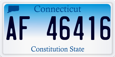 CT license plate AF46416