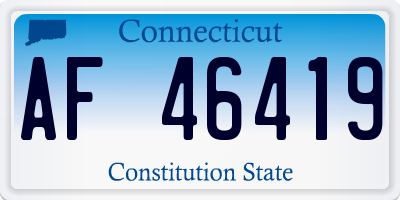 CT license plate AF46419