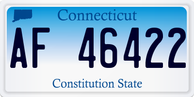 CT license plate AF46422