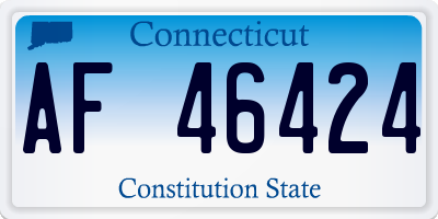 CT license plate AF46424