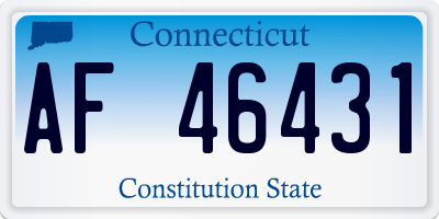 CT license plate AF46431