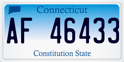 CT license plate AF46433