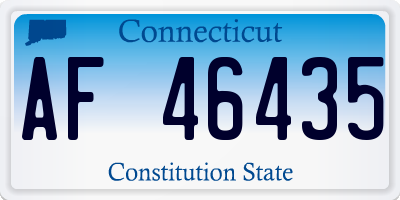 CT license plate AF46435