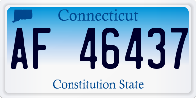 CT license plate AF46437