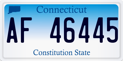 CT license plate AF46445