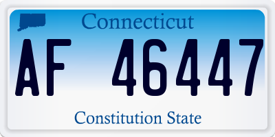 CT license plate AF46447