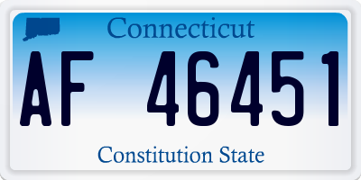 CT license plate AF46451