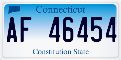 CT license plate AF46454
