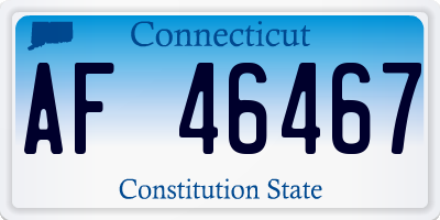 CT license plate AF46467