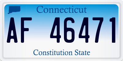 CT license plate AF46471