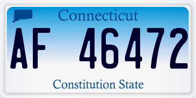 CT license plate AF46472