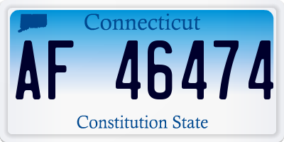 CT license plate AF46474