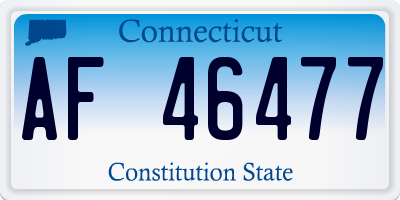 CT license plate AF46477