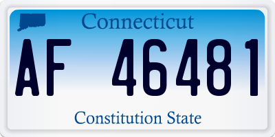 CT license plate AF46481
