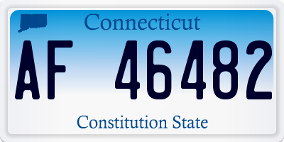 CT license plate AF46482
