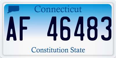CT license plate AF46483