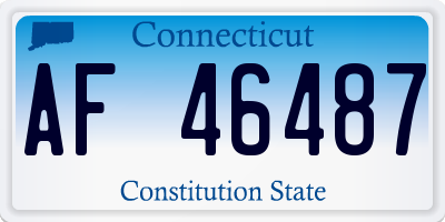 CT license plate AF46487