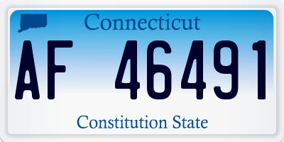 CT license plate AF46491