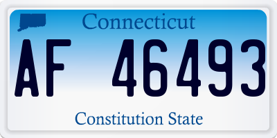CT license plate AF46493