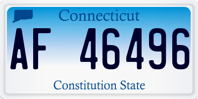 CT license plate AF46496