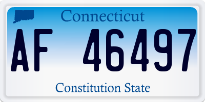 CT license plate AF46497