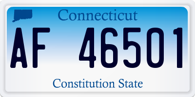 CT license plate AF46501