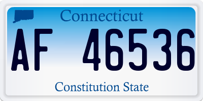CT license plate AF46536