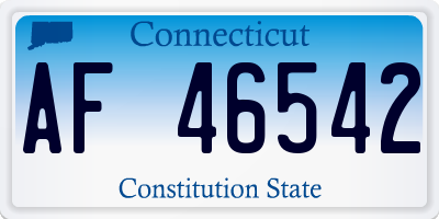 CT license plate AF46542