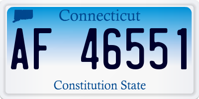 CT license plate AF46551