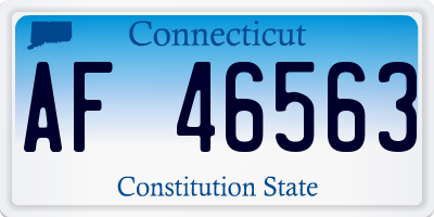 CT license plate AF46563