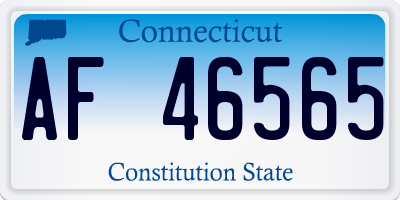 CT license plate AF46565