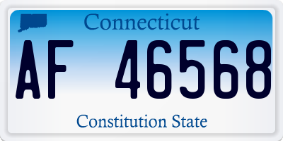 CT license plate AF46568