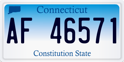 CT license plate AF46571