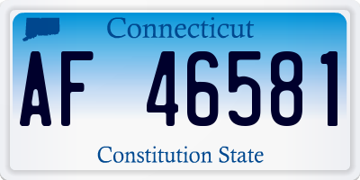 CT license plate AF46581