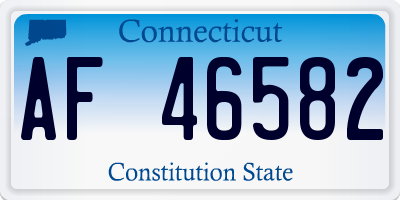 CT license plate AF46582