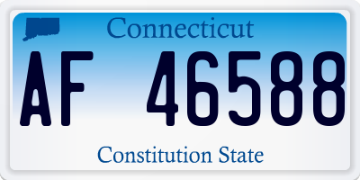 CT license plate AF46588
