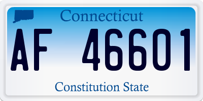 CT license plate AF46601