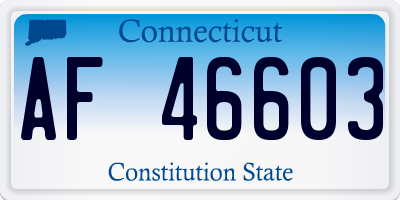 CT license plate AF46603